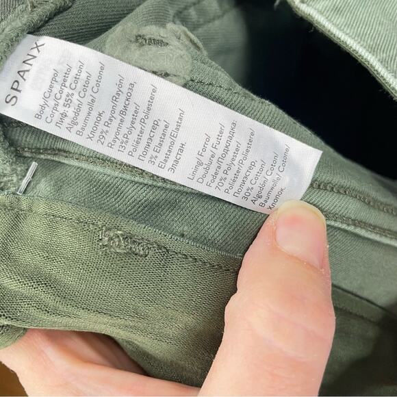 Spanx Green Cargo Skinny Jeans High Rise Womens M Denim Stretch Classic Fall - Picture 9 of 10